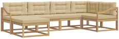 vidaXL Hoek loungeset Wit en Beige Polyester 6 zitplaatsen