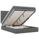 VidaXL Ottoman Bed with Mattress 140x200cm Fabric Dark Grey