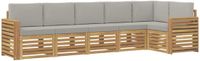 vidaXL - Extérieur - canapé - ensemble - 6 - pièces - Blanc - et - Gris clair - Polyester