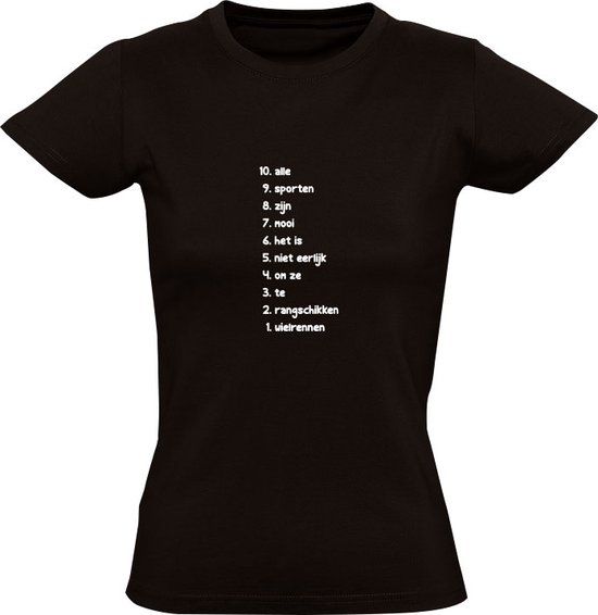 Sol's Dames T-shirt Wielrennen - Zwart - Katoen - Maat 4XL