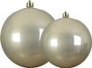 Decoris Grote Kerstballen - 2 stuks - Champagne - Kunststof - Dia 14 & 20 cm