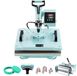 Non-branded Heat press 30 x 38 cm - T-shirt transfer press 8-in-1 - Swing arm 360° - Tumbler/Mug press 180–890 ml - Digital temperature and time control - For T-shirts/Caps - Green