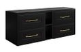 3xE living Meuble sous-vasque suspendu 180 cm, noir