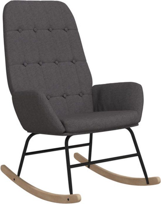 vidaXL Schommelstoel stof donkergrijs