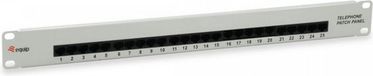 Equip Patchpaneel 25 poorten x Cat3 19" 1HE ISDN lichtgrijs
