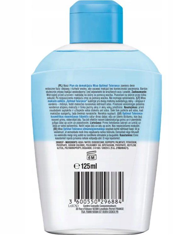 OPTYMALNA L'Oréal Mixa - Tweefasige Make-up Remover - Hydratatie - 125ml