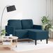 VidaXL 2-zitsbank met chaise longue L-vormig fluweel blauw 125 cm