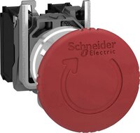 Schneider Electric XB4BS8444 Paddestoelschakelaar Metalen frontring, Met NOT-AUS schakelaar, Rond, Terugstelbaar 120 V/