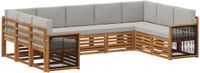 vidaXL Acacia Hout Bank Loungeset 7-delig Naturel en Lichtgrijs