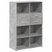 vidaXL Hoge kast, betonkleur, 80x42,5x124 cm, houtvezelplaat