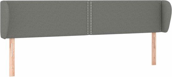 vidaXL Hoofdbord met randen 203x23x78/88 cm stof donkergrijs