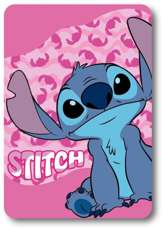 Lilo en Stitch Stitch Pink Wave Fleece deken 100 x 140 cm