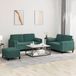 Maison Exclusive ensemble de canapé 3 pièces avec coussins, velours vert foncé