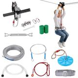 VEVOR Zipline Kit voor kinderen en volwassenen, 36,6 m zipline kits tot 500 kg, achtertuin buiten snelle installatie tokkelbaan, speeltuin entertainment met roestvrijstalen tokkelbaan, veerrem,