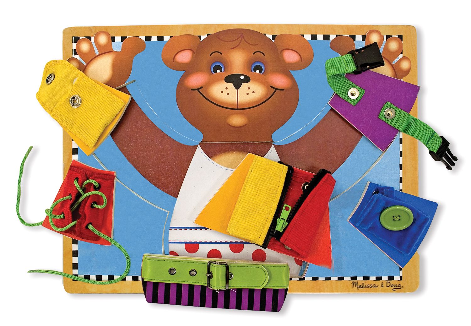 MELISSA & DOUG Houten Speelbord Leren Aankleden - Educatief speelgoed - 3+ jaar