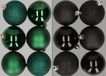 Merkloos / Sans marque Billiet - Vanlaere 12x stuks kunststof kerstballen mix van donkergroen en zwart 8 cm