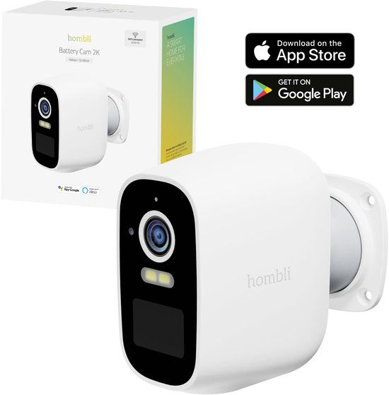 Hombli Batterij Beveiligingscamera 2K - Draadloos - WiFi Bewakingscamera Buiten - Wit
