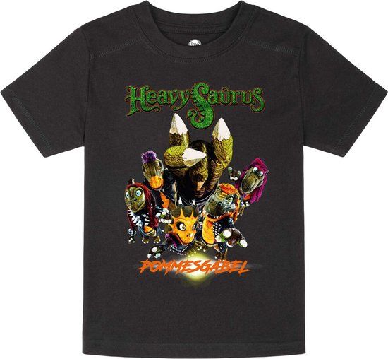 Heavysaurus Metal-Kids - Pommesgabel Unisex T-shirt - zwart - 116