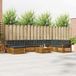 vidaXL - Hoek loungeset - 8 zitplaatsen - Natuurlijk en antraciet - Acacia hout
