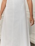 Next - Dames - Naadloze, mouwloze petite denim maxi-jurk - Petite - Wit
