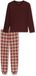 SCHIESSER Pyjama lang ' Casual Essentials ' beige / braun / rostbraun / rot
