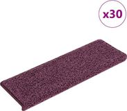 vidaXL - Tapis d'escalier - 30 pièces - 65x21x4 cm - Violet foncé - Bord rectangulaire