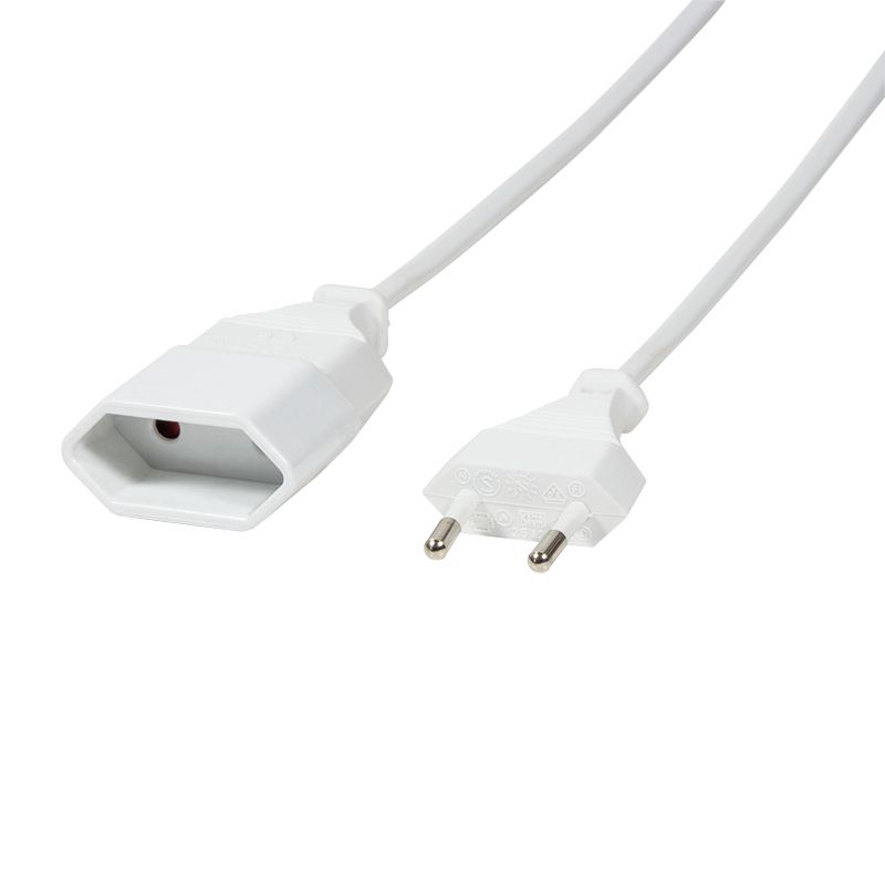 LogiLink CP125 netsnoer Euro CEE 7/16 stekker naar bus, 1 m wit