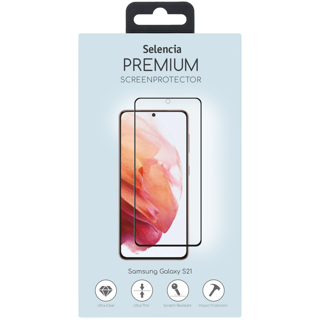 Selencia Glas Premium Screenprotector voor de Samsung Galaxy S21- Zwart