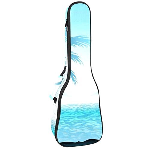 Mersov Tenor Ukulele Gigbag Waterdichte Ukelele Case Gewatteerde Rugzak, Geweldig voor Sopraan Concert (21/23/24") Mooie Tropische Scene Illustratie