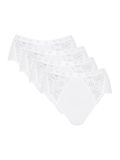 Sloggi Midislip Chic Dames Wit Effen Katoen 4 Stuks XL