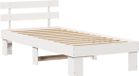 vidaXL Bedframe met hoofdeinde, Wit, 75 x 190 cm, Massief grenenhout