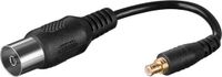 Goobay 67227 DVB-T Antenne-Adapter, 0.1m Kabellengte, zwart