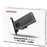AXAGON PCEM2-DC - PCIe 3.0 Adapter - 2x M.2 SSD (NVMe + SATA) - Actieve Koeling - Low Profile Inclusief