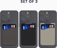 kwmobile Stick-On Card Holder for Phone (Set of 3)