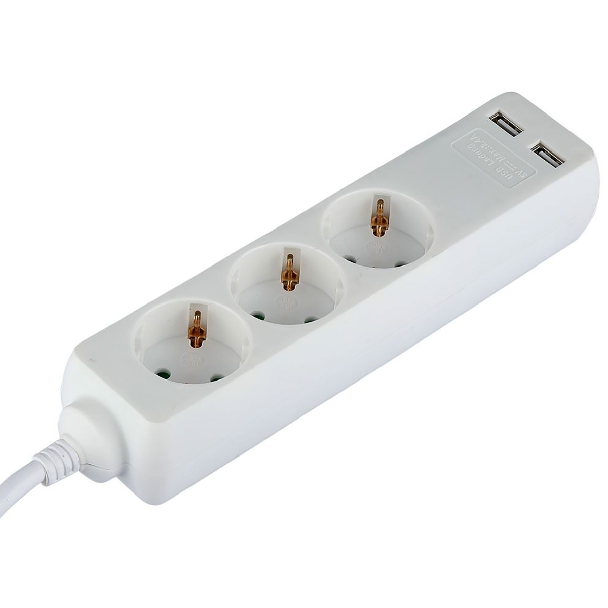 BES LED Verlengsnoer met USB - Viron Serino - 3680W - 3 Stopcontacten - 1.5 Meter - Wit