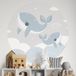 Sticker Mural Rond / Cercle Enfants - Baleines - Diamètre 120 Cm - Adhésif + Protection Mate