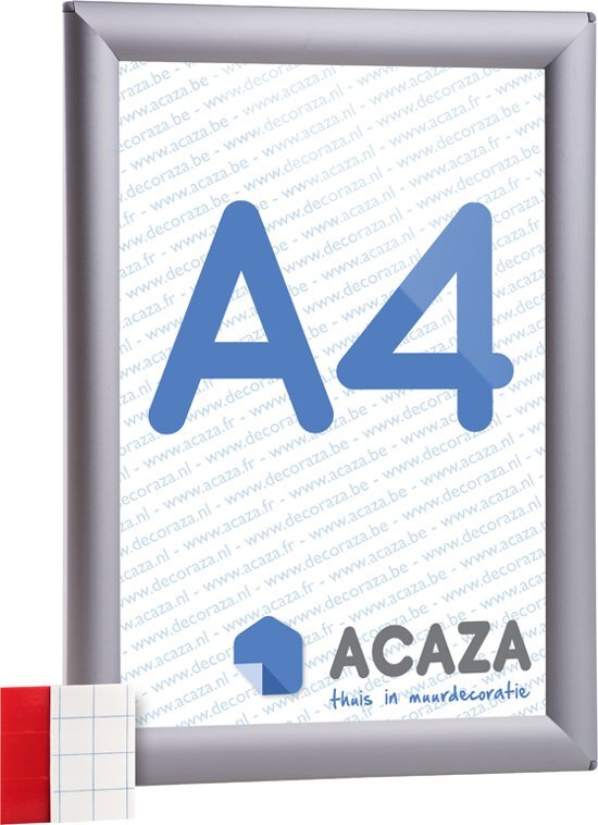 Acaza - Kliklijst A4 - Aluminium - Grijs - Inclusief beschermfolie