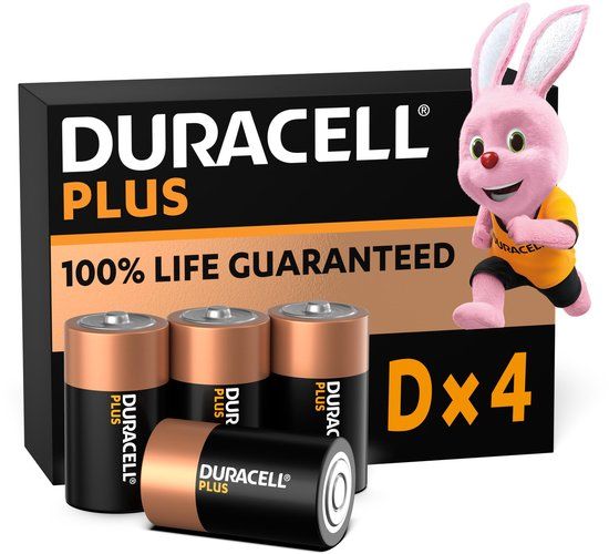 Duracell Plus D - Alkaline Batterijen - LR20 - 7000 mAh - 4 stuks