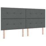 vidaXL Box Spring bed met matras & LED, donkergrijs, 200 x 200 cm, stof