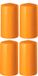 Enlightening Candles 4x bougies cylindriques/tronquées orange 6 x 8 cm 27 heures de combustion - Bougies inodores orange