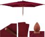 Housse de remplacement pour parasol en bois, modèle HWC-C57b, housse de parasol, carré, 4x4 mètres, polyester, couleur : bordeaux