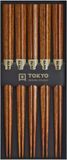 Merkloos / Sans marque Tokyo Design Studio Chopstick Set - Dark Wood - 5 Pieces