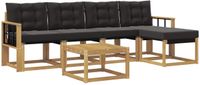 vidaXL - Buiten - bank - set - 6 - st - Wit - en - zwart