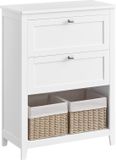 Merkloos Badkamermeubel - Opbergmeubel - Organisator - Verstelbare Verdelers - Wit - 60cm x 30cm x 90cm