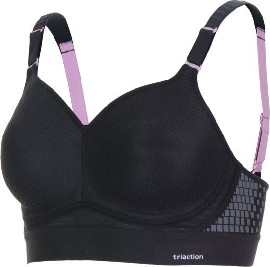 Triumph Triaction Hybrid Lite P Sportbeha - Maat 75F - Vrouwen - zwart/grijs/roze