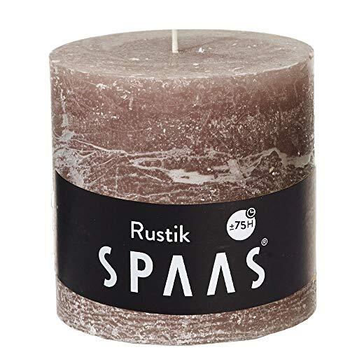 Spaas Rustieke geurloze cilinderkaars 100/100 mm, ± 75 uur - taupe