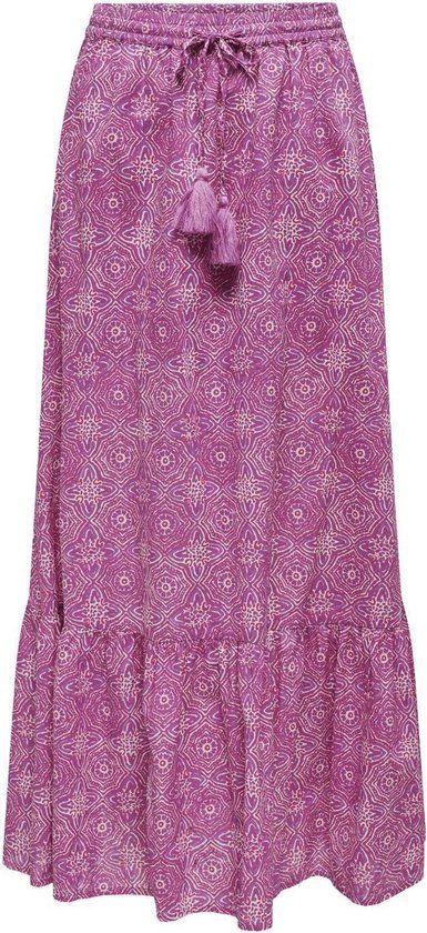 ONLY ONLMILEY Ankle Skirt - Fuchsia Purple/Ethnic Boh - Women's Size S - Cotton - Handwash