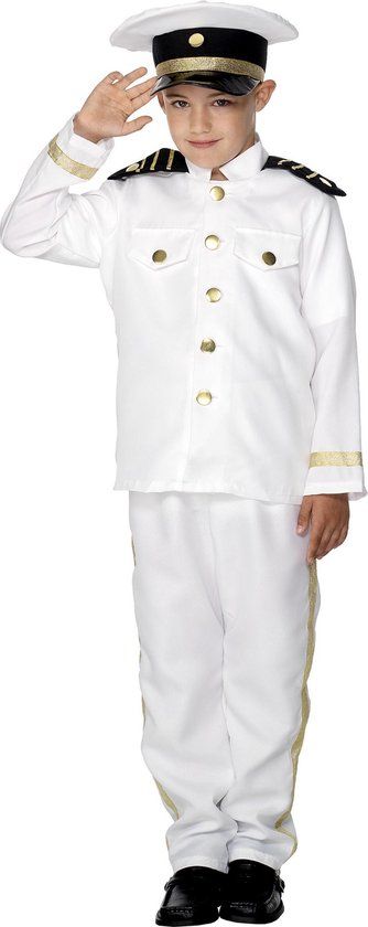 Jongens Luchtcommandant Kostuum - Maat 158 - Wit - Verkleedkleding