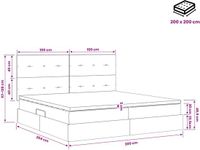 vidaXL Opslag bed met matras met hoofdeinde Zwart 200 x 200 cm Stof