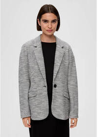 s.Oliver BLACK LABEL gemêleerde rechtvallende blazer grijs